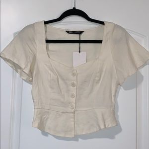Zara Crop Blouse NWT